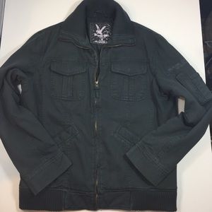 White owl black canvas men’s utility coat M